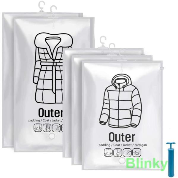 衣類圧縮袋 吊るせる圧縮袋 吊るせる [真空式4枚セット] エアーポンプ付き ハンガー 圧縮 真空ポ...