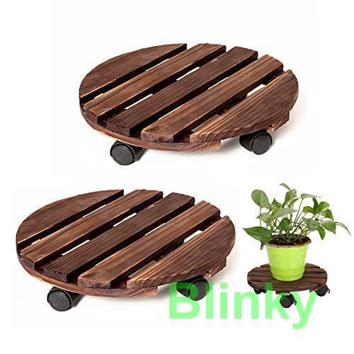 植木鉢台 ２個セット フラワースタンド 木製花台 キャスター付 園芸ラック 植木鉢スタンド 観葉植物...