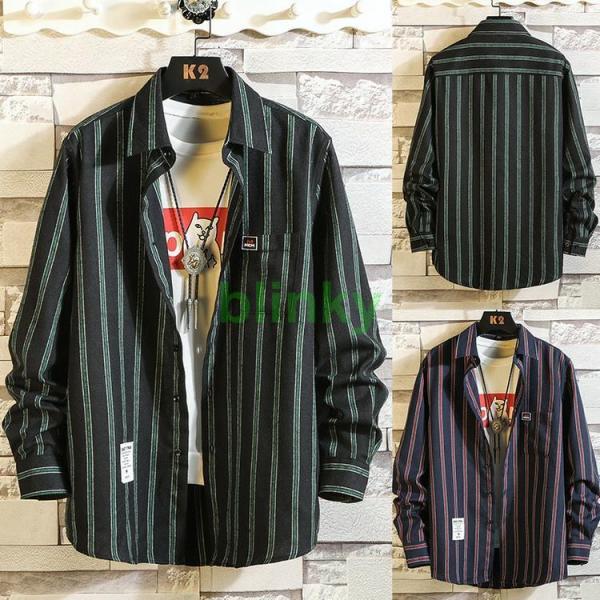 ストライプシャツ トップス 長袖 シャツ カジュアルシャツ 秋服 秋物 きれいめ 30代 40代 5...