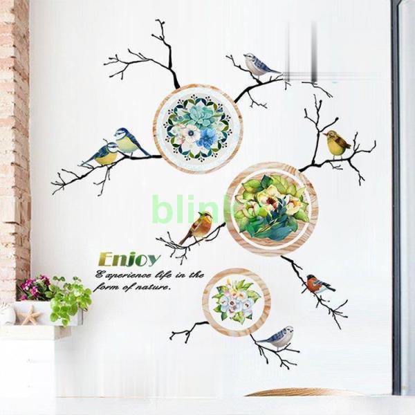 インテリア 雑貨 ウォールステッカー ルームデコ 壁紙デコ 壁紙シール 花 鳥 上品 華やか エレガ...