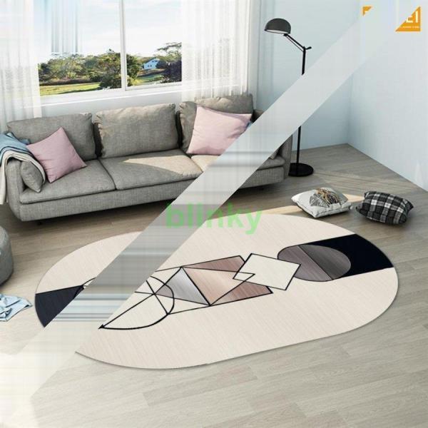 北欧 マット 楕円形 オーバル 円形 触りよいマイクロファイバー 滑り止め 玄関マット 大判 手洗い...