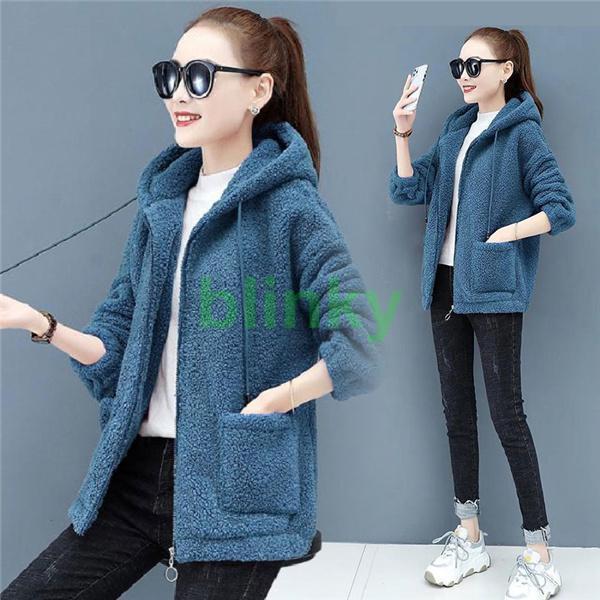 ボアジャケット レディース ボアパーカー ショート丈 フード付き 裏ボア ボアブル フリース 暖か ...