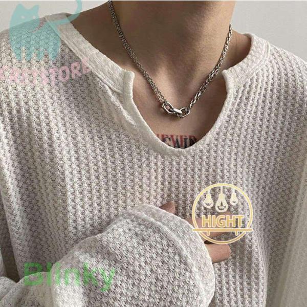 サマーニット メンズ ニットセーター 長袖 Tシャツ 無地 Vネック カットソー サマーセーター 春...