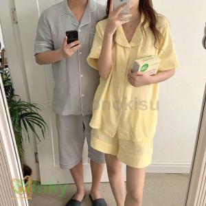 パジャマ 夏 可愛い ルームウェア 半袖 ペア...の詳細画像5