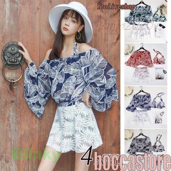 水着 レディース 体型カバー ラッシュガード ビキニ ショートパンツ 3点セット オフショル 大きい...