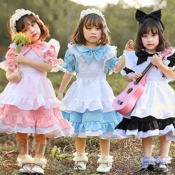 ハロウィン衣装 コスプレ メイド服 女の子 クラシカル ロイヤルメイド ワンピース キッズ メイド ...