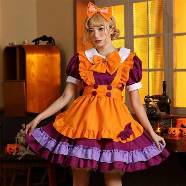 ハロウィンメイド服 コスプレ 衣装 アリス メイド コスプレ ハロウィン 衣装 メイド服 仮装 女性...