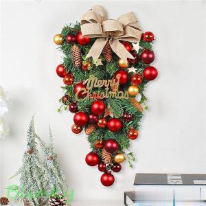 クリスマスリース 47cm クリスマス スワッグ 飾り 大きい オーナメント ナチュラル リース 玄関 ドア 壁掛け 庭園 部屋