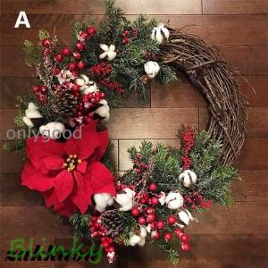 クリスマスリース クリスマス飾り 30CM オ...の詳細画像1