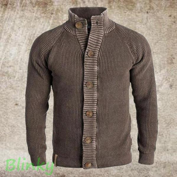 カーディガン メンズ ニットセーター 長袖 メンズ 無地 ハイネック オシャレ 秋服 冬服 保温 ジ...