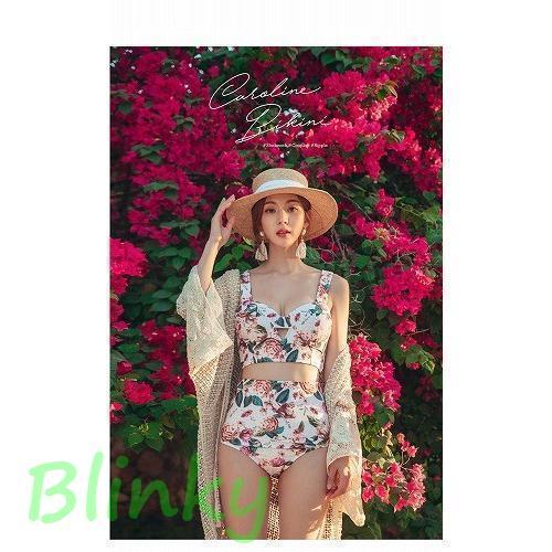 水着レディース タンキニ ビスチェビキニ ハイウエスト 花柄 体型カバー ママ水着 リゾート 旅行 ...