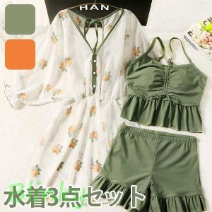 水着 服みたいな 体型カバー ぽっちゃり 花柄 ...の商品画像