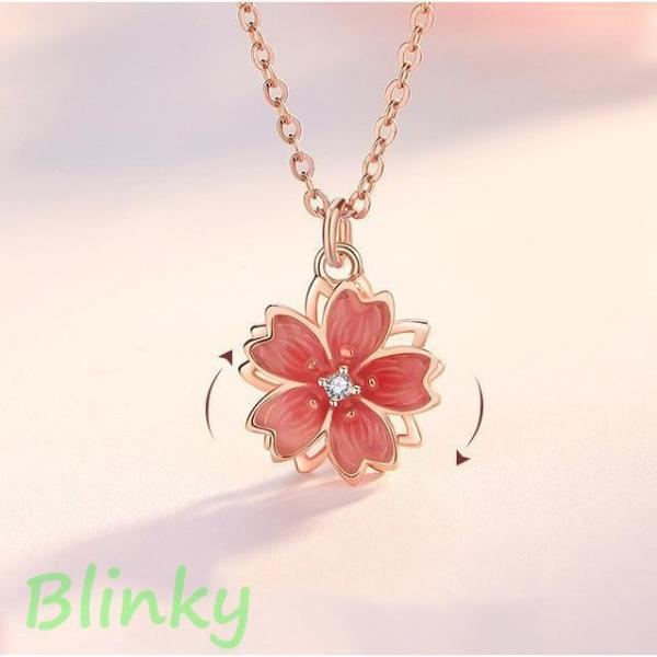 桜ネックレス レディース さくら 回る 花びら 大人可愛い 女性 誕生日 クリスマスプレゼント 記念...