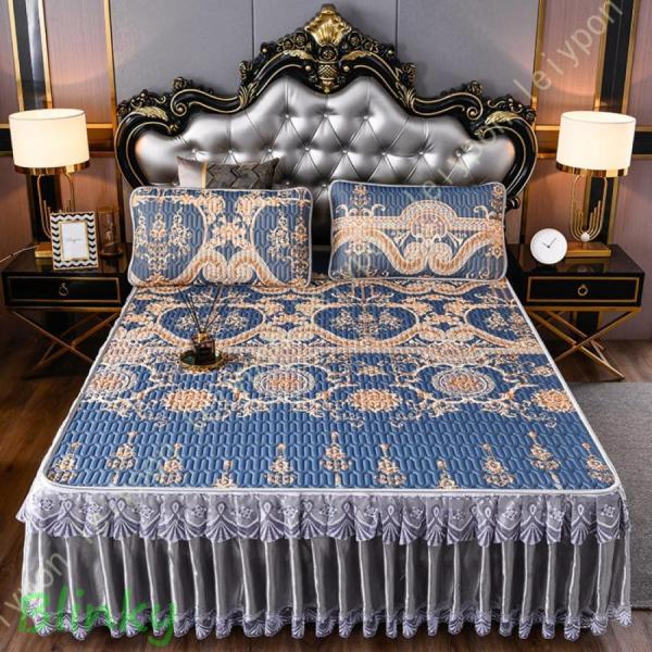 ひんやり ベッドスカート パッド一体型 ファミリーサイズ シングル 冷感 夏用 敷きパッド シーツ ...