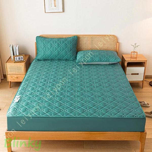 パッド一体型ボックスシーツ ホテル仕様 無地 シンプル 洗える マットレスカバー キング ファミリー...