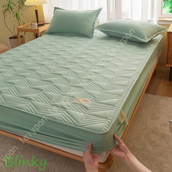 パッド一体型ボックスシーツ ホテル仕様 無地 シンプル 洗える マットレスカバー キングサイズ ファ...