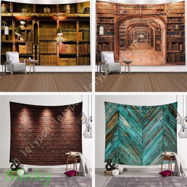 ヴィンテージ風タペストリー 茶色のレンガ 壁掛け おしゃれ 壁飾り インテリア ウォールアート 多機...