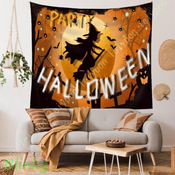 ハロウィン タペストリー 飾り付け 壁掛け フォトポスター フォト 写真背景 写真小道具 Happy...