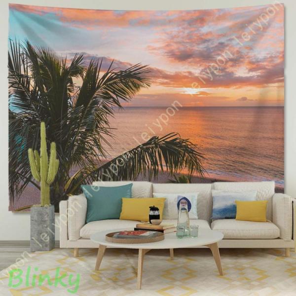 タペストリー 壁掛け 美しい海 おしゃれ 森の緑樹 飾り ウオールデコレーション 間仕切りカーテン ...
