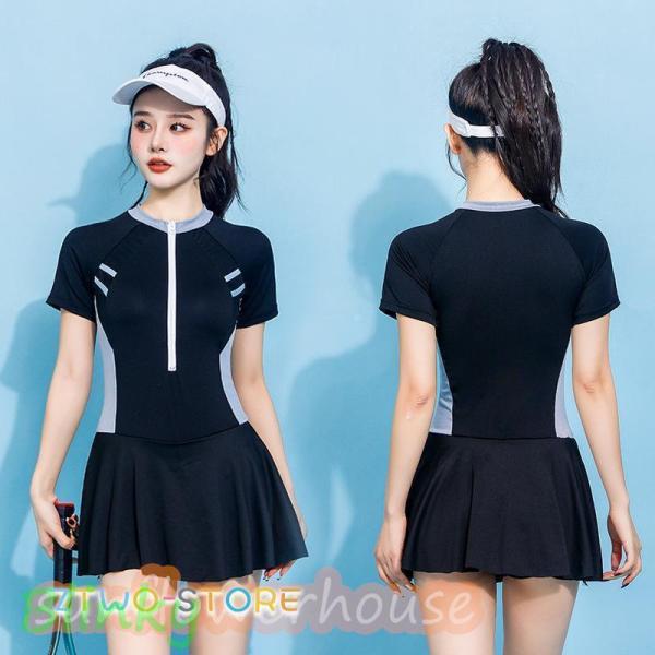 水着レディース 体型カバー20代 30代 40代 50代 フィットネス水着かわいい おしゃれ スポー...