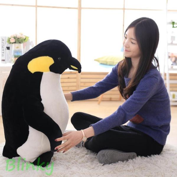 ペンギンリアルぬいぐるみ可愛い 抱き枕 クッションおもちゃふわふわインテリアプレゼント80cm