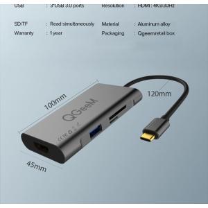 QGeeMドッキングステーション 4ｋ USB3.0ポート 100w電力供給 7ポート SD/TFカードリーダー HDMI 変換アダプタ   usb-c hub｜blis