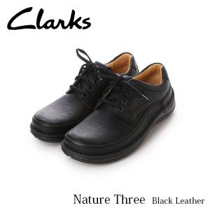 CLARKS クラークス メンズ レースアップカジュアルシューズ ネイチャースリー ブラックレザー 20339008 Mens Nature Three Black Leather CLA20339008の商品画像