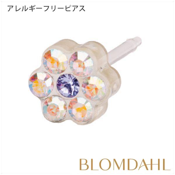 ピアス アレルギー対応 プラスチック デイジー レインボー アレキサンドライト 5mm レディース ...