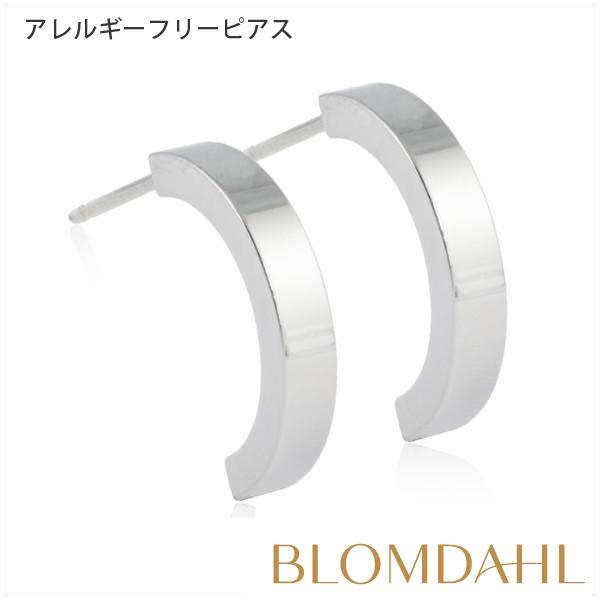 ピアス アレルギー対応 純チタン シルバー プレーン カーブ 15mm レディース 15-12150...