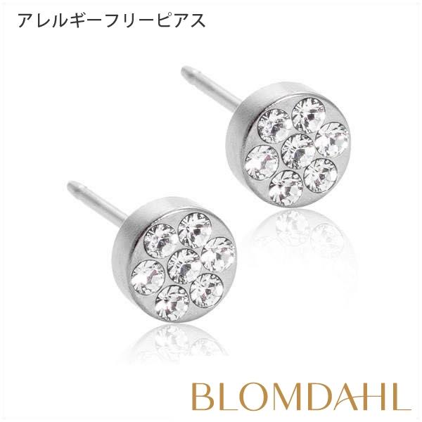 ピアス アレルギー対応 純チタン シルバー ブリリアンスプレナリー 5mm クリスタル レディース ...