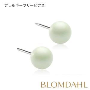 ピアス アレルギー対応 純チタン パール 6mm パステルグリーン レディース 15-1233-63