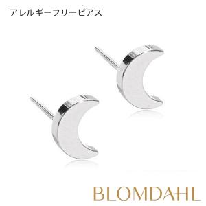 ピアス アレルギー対応 純チタン シルバー ムーン 8mm レディース 15-1275-00｜blomdahljapan