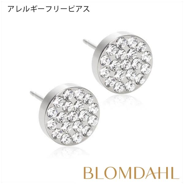 ピアス アレルギー対応 純チタン シルバー ブリリアンスプレナリー 8mm クリスタル レディース ...