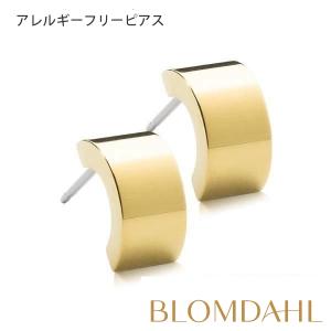 ピアス アレルギー対応 純チタン 10mm ゴールド ペンダントプレーングランドカーブ レディース 15-13142-00｜blomdahljapan