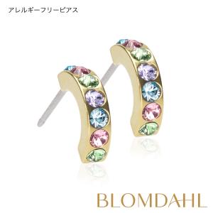 ピアス アレルギー対応 純チタン ゴールド 10mm ブリリアンスカーブ ライトファンタジー 15-13146-98｜blomdahljapan