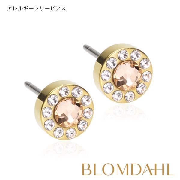 ピアス アレルギー対応 純チタン ゴールド 6mm ブリリアンスハロー ゴールド 15-1363-9...