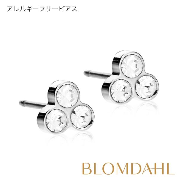 ピアス アレルギー対応 純チタン シルバー 6mm クローバー レディース 15-1425-01