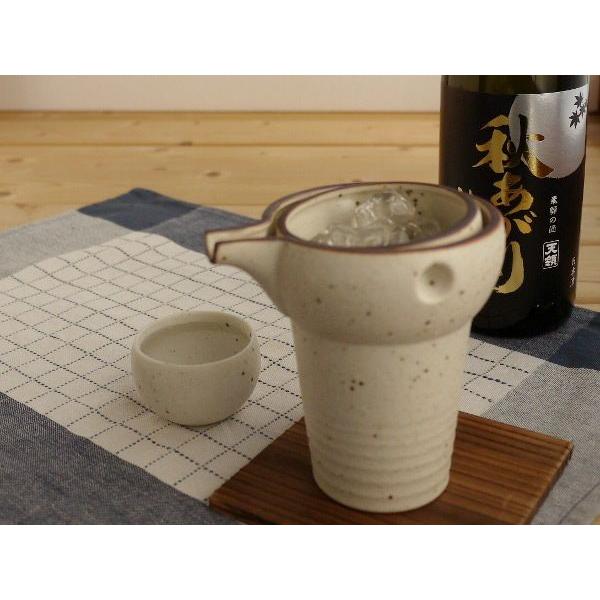 ゆらり　冷酒器/盃1個付（１合・粉引）