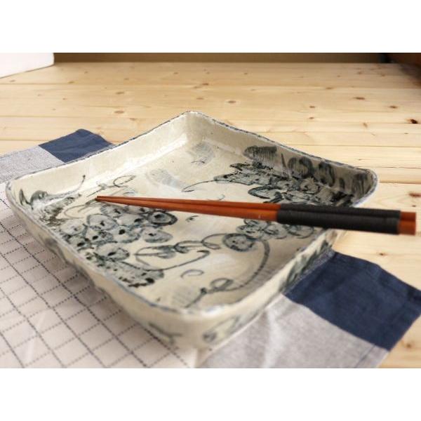 美濃焼和食器 古染ぶどう　四角大鉢