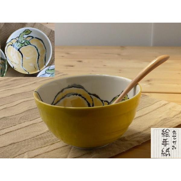 美濃焼和食器 やさい柄の絵手紙小どんぶり　パプリカ