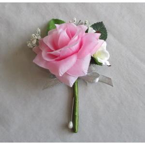 アートフラワー〔造花〕ブーケ/ブートニア 白バラ＆ブルースター