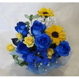 ブルーローズアレンジメント/青いバラ ペインテッ...の商品画像