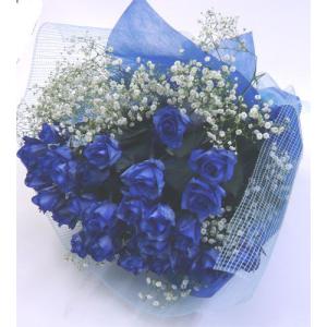 ブルーローズ MIX 花束 30本カラーミックス 生花 ナチュラルカラー