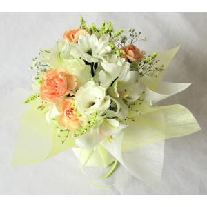 花束そのまま飾れるブーケ 白&イエロー【お供え...の詳細画像1