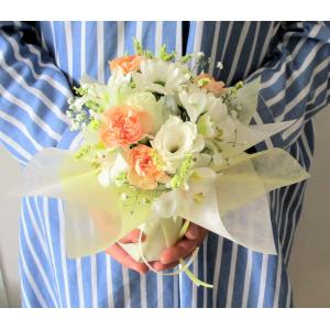 花束そのまま飾れるブーケ 白&イエロー【お供え...の詳細画像3