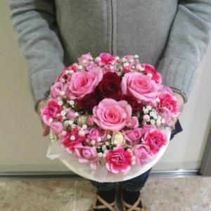 フラワーケーキ・ピンクスペシャル【生花・フラワ...の詳細画像1