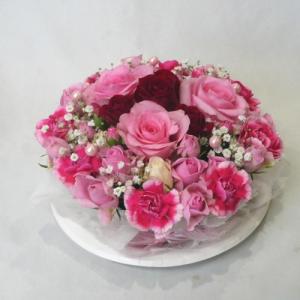 フラワーケーキ・ピンクスペシャル【生花・フラワ...の詳細画像2