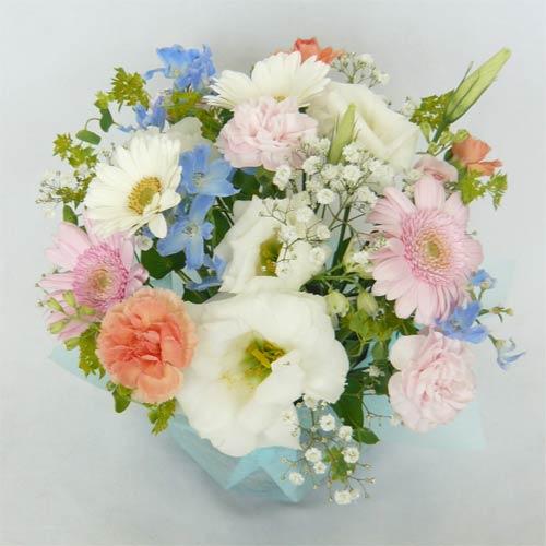 お供えの花/パステルアレンジ【法要】【お悔みの花】【送料無料】小さいお子様やペットのお悔みに　優しく...