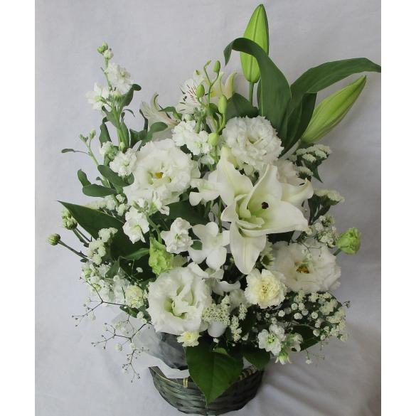 お供え・お悔やみ 弔事 仏事 命日 弔事花 　【白】 お盆のお供え花