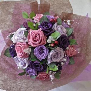 プリザーブドフラワー 花束 ライラックパープル プリザーブドフラワー贈り物 ライラックパープル プリザーブドフラワー Pz8 577 ブルーマート 直売お値下